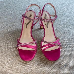 Nina brand hot pink heels with diamonds WORN ONCE :)